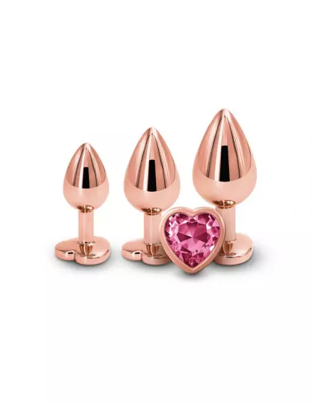 Rear Assets - Rose Gold - Pink Heart Fenékdugó Szett Szettek (segédeszközök) NS Toys Rear Assets - Rose Gold - Pink Heart Fenékdugó Szett Szettek (segédeszközök) NS Toys