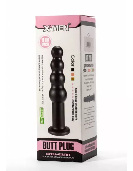 X-Men 10" Extra Girthy Black II Fenékdugó Fenékdugók X-Men