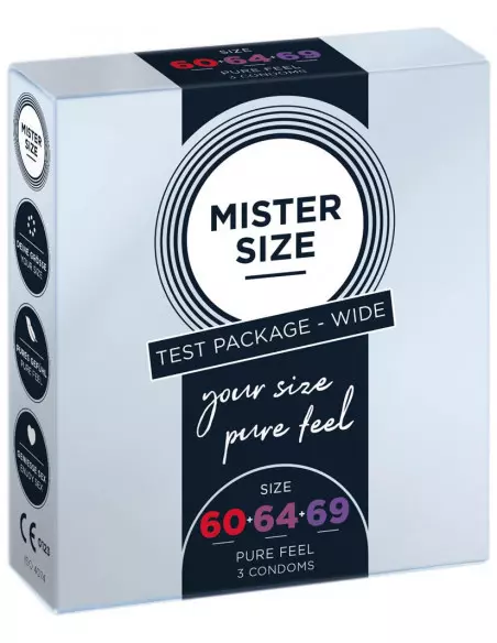 MISTER SIZE - 60-64-69 mm-es Óvszer Csomag 3 DB Óvszerek Mister Size MISTER SIZE - 60-64-69 mm-es Óvszer Csomag 3 DB Óvszerek Mister Size