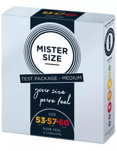 MISTER SIZE - 53-57-60 mm-es Óvszer Csomag 3 DB Óvszerek Mister Size