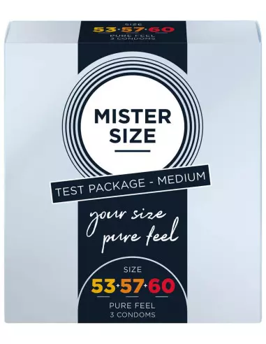 MISTER SIZE - 53-57-60 mm-es Óvszer Csomag 3 DB Óvszerek Mister Size
