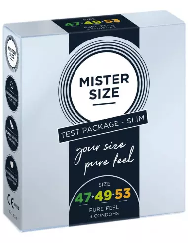 MISTER SIZE - 47-49-53 mm-es Óvszer Csomag 3 DB Óvszerek Mister Size