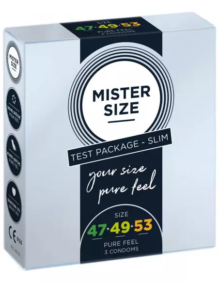 MISTER SIZE - 47-49-53 mm-es Óvszer Csomag 3 DB Óvszerek Mister Size MISTER SIZE - 47-49-53 mm-es Óvszer Csomag 3 DB Óvszerek Mister Size