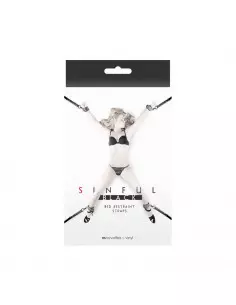 Sinful Black Bed Restraint Straps Kötöző Bilincsek - Kötözők NS Toys
