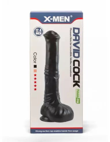 X-MEN David 12.4" Cock Black Dildó Dongok - Dildók X-Men