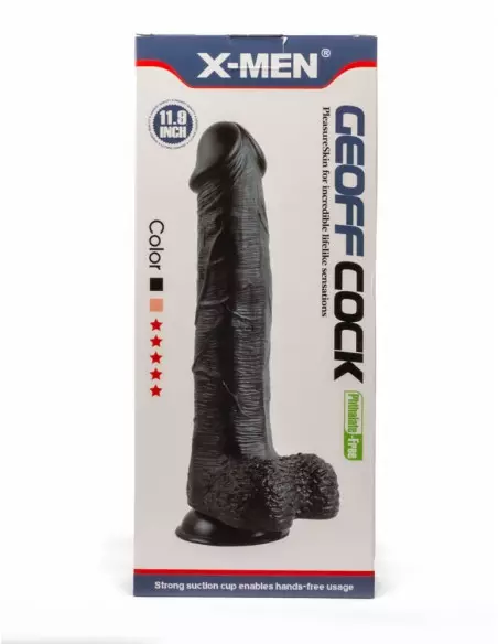 X-MEN Geoff 11.9" Cock Black Dildó Dongok - Dildók X-Men