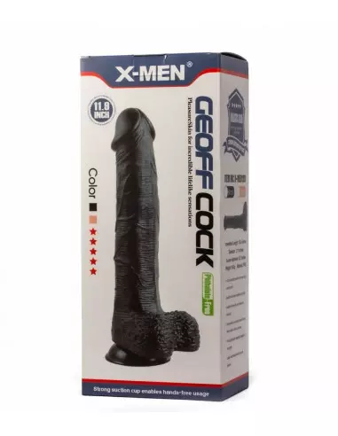 X-MEN Geoff 11.9" Cock Black Dildó Dongok - Dildók X-Men