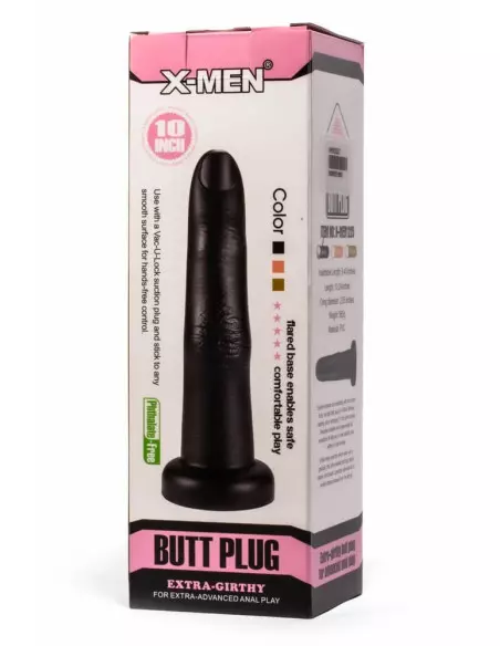 X-MEN 10.24" Extra Girthy Black Fenékdugó Fenékdugók X-Men