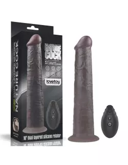 10'' Dual Layered Silicone Rotator Brown Vibrátor Realisztikus vibrátorok Lovetoy
