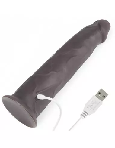 9'' Dual Layered Silicone Rotator Brown Vibrátor Realisztikus vibrátorok Lovetoy