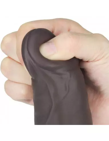 9'' Dual Layered Silicone Rotator Brown Vibrátor Realisztikus vibrátorok Lovetoy