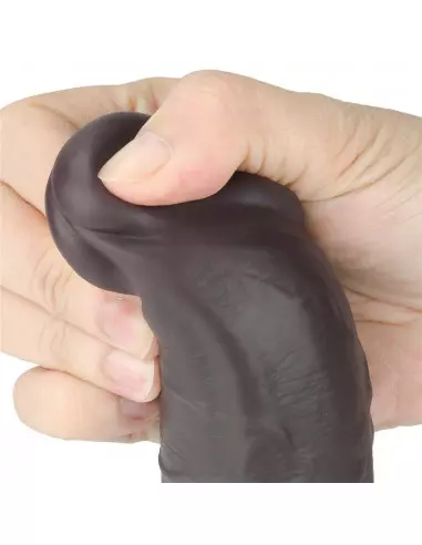 8'' Dual Layered Silicone Rotator Brown Vibrátor Realisztikus vibrátorok Lovetoy