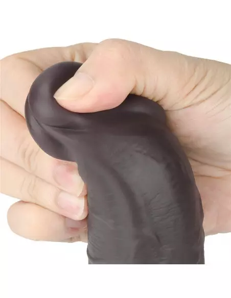 8'' Dual Layered Silicone Rotator Brown Vibrátor Realisztikus vibrátorok Lovetoy