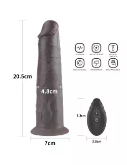 8'' Dual Layered Silicone Rotator Brown Vibrátor Realisztikus vibrátorok Lovetoy 2