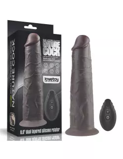 8'' Dual Layered Silicone Rotator Brown Vibrátor Realisztikus vibrátorok Lovetoy