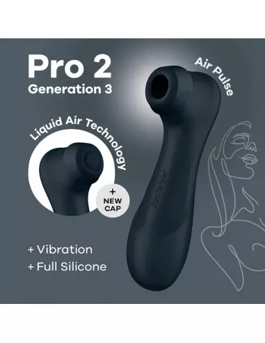 Pro 2 Generation 3 with Liquid Air Black Csiklóizgató Csiklóizgatók Satisfyer