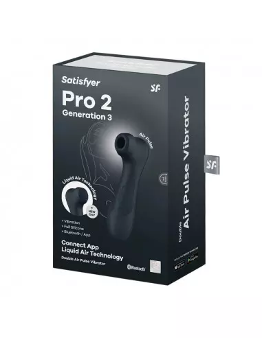 Pro 2 Generation 3 with Liquid Air Black Okos Csiklóizgató Okos vibrátorok Satisfyer