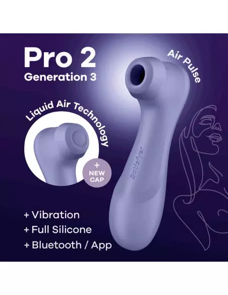 Pro 2 Generation 3 with Liquid Air Lilac Okos Csiklóizgató Okos vibrátorok Satisfyer Pro 2 Generation 3 with Liquid Air Lilac Okos Csiklóizgató Okos vibrátorok Satisfyer
