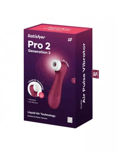 Pro 2 Generation 3 with Liquid Air Wine Red Csiklóizgató Csiklóizgatók Satisfyer