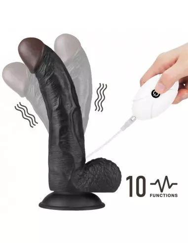 Vibrating Easy Strapon Set 8.5" Black Felcsatolható Dildó Felcsatolható eszközök Lovetoy