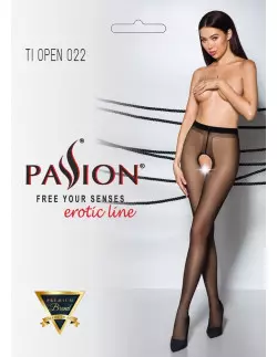 TIOPEN 022 Fekete/ Vörös Harisnya S/M 1/2 (20 den) Harisnyák - Harisnyatartók Passion