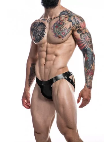 C4M-Desire Jockstrap-BlackLeatherette-M Férfi Alsó Férfi ruházat Cut4Men