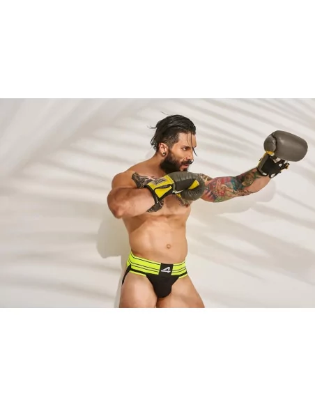 C4M - Rugby Jockstrap-NeonLime-L Férfi Alsó Férfi ruházat Cut4Men