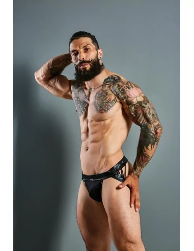 C4M-Desire Jockstrap-Black Leatherette-XL Férfi Alsó Férfi ruházat Cut4Men