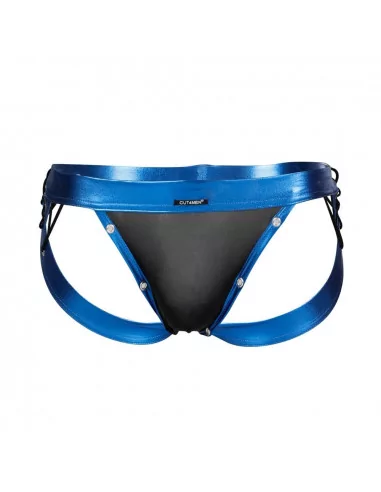 C4M-Desire Jockstrap-BlueLeatherette XL Férfi Alsó Férfi ruházat Cut4Men