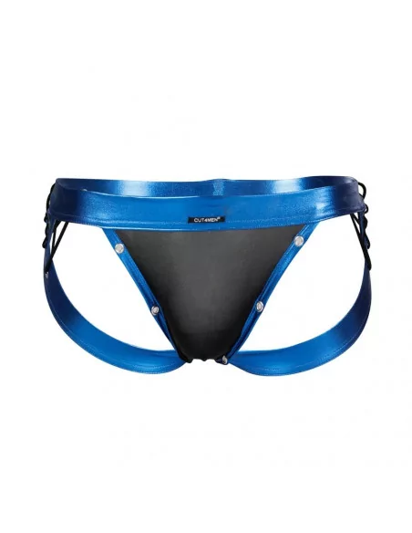 C4M-Desire Jockstrap-BlueLeatherette XL Férfi Alsó Férfi ruházat Cut4Men