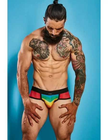 C4M-Mixed Jockstrap Rainbow M Férfi Alsó Férfi ruházat Cut4Men