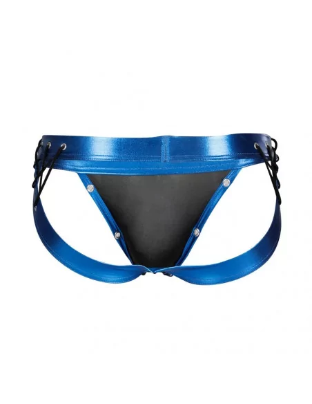 C4M-Desire Jockstrap Blue Leatherette L Férfi Alsó Férfi ruházat Cut4Men