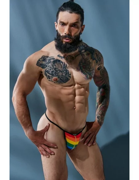 C4M Rainbow Skai L Férfi Tanga Férfi ruházat Cut4Men