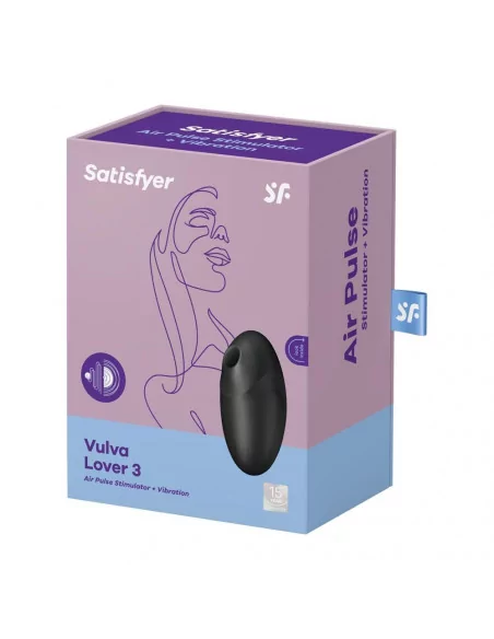 Vulva Lover 3 black Csiklóizgató Csiklóizgatók Satisfyer