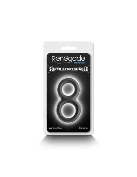 Renegade - Twofold - Black Péniszgyűrű Péniszgyűrűk - Mandzsetták NS Toys