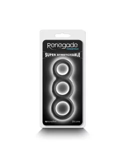 Renegade - Threefold - Black Péniszgyűrű Péniszgyűrűk - Mandzsetták NS Toys