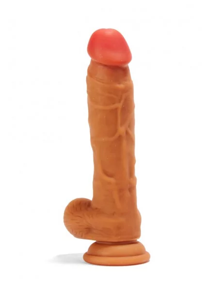 X-MEN 8.4 inch Dual Layered Brown Dildó Dongok - Dildók Outlet