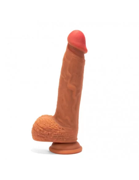 X-MEN 8.8 inch Dual Layered Brown Dildó Dongok - Dildók Outlet