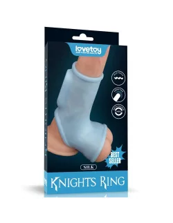 Vibrating Silk Knights Ring Blue Mandzsetta Péniszgyűrűk - Mandzsetták Lovetoy