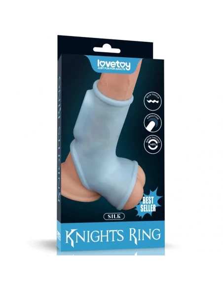 Vibrating Silk Knights Ring Blue Mandzsetta Péniszgyűrűk - Mandzsetták Lovetoy