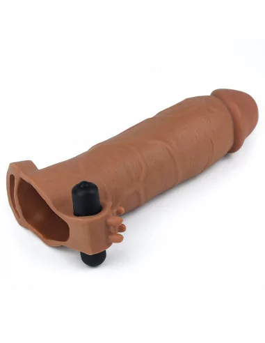 Pleasure X-Tender Vibrating 6 Brown Péniszköpeny Péniszköpenyek - Hosszabítók Lovetoy