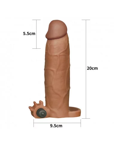 Pleasure X-Tender Vibrating 6 Brown Péniszköpeny Péniszköpenyek - Hosszabítók Lovetoy