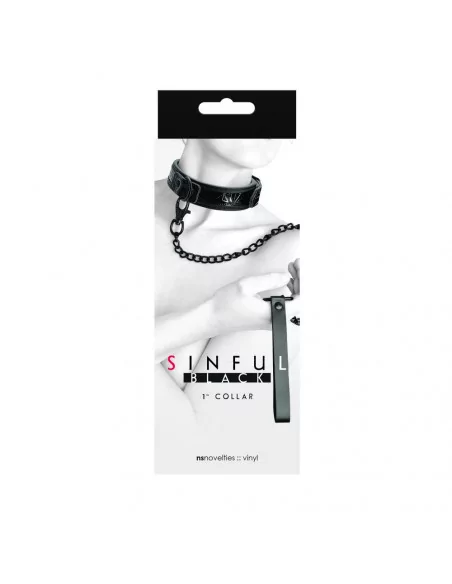 Sinful - 1'' Collar - Black Nyakörv Nyakörv és póráz NS Toys