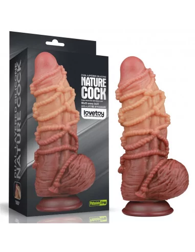 9.5'' Dual layered Platinum Silicone Cock with Rope Dildó Dongok - Dildók Lovetoy