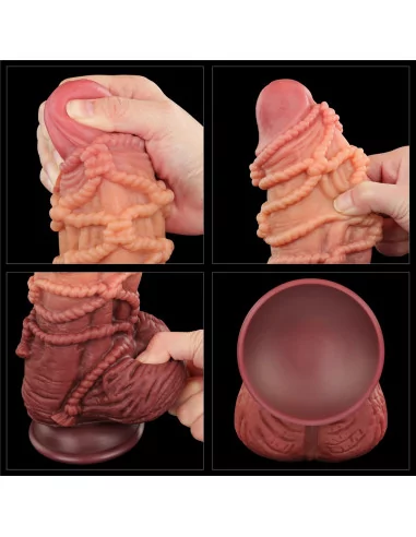 9.5'' Dual layered Platinum Silicone Cock with Rope Dildó Dongok - Dildók Lovetoy