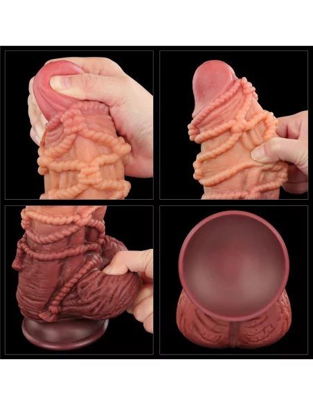 9.5'' Dual layered Platinum Silicone Cock with Rope Dildó Dongok - Dildók Lovetoy