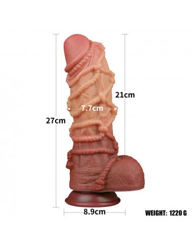 10.5'' Dual layered Platinum Silicone Cock with Rope Dildó Dongok - Dildók Lovetoy
