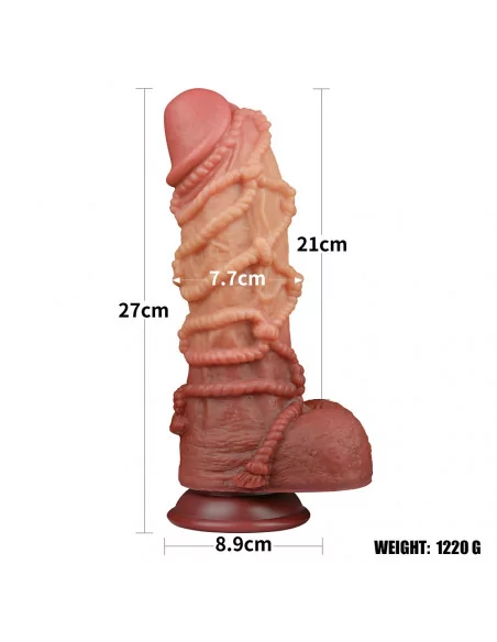 10.5'' Dual layered Platinum Silicone Cock with Rope Dildó Dongok - Dildók Lovetoy