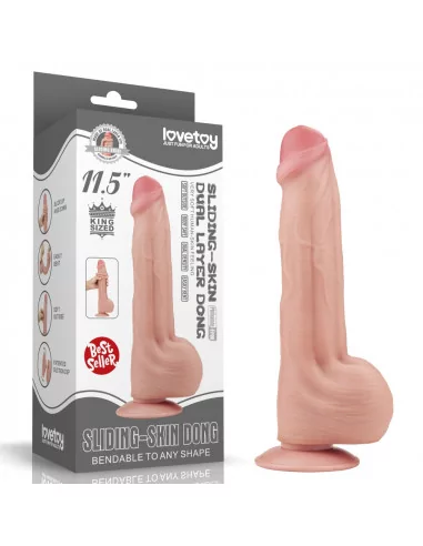 11.5'' King Sized Sliding Skin Dual Layer Dildó Dongok - Dildók Lovetoy