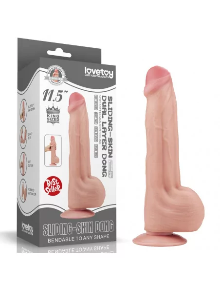11.5'' King Sized Sliding Skin Dual Layer Dildó Dongok - Dildók Lovetoy